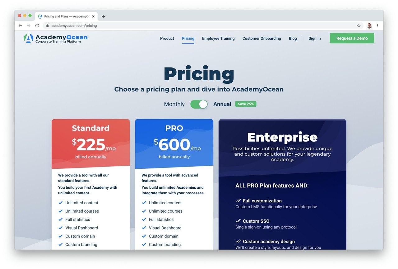 Pricing page