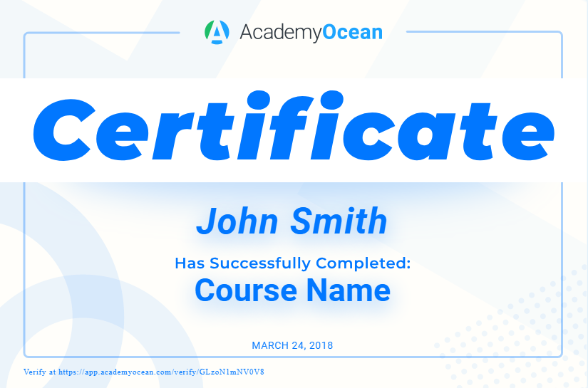  AcademyOcean certificate example